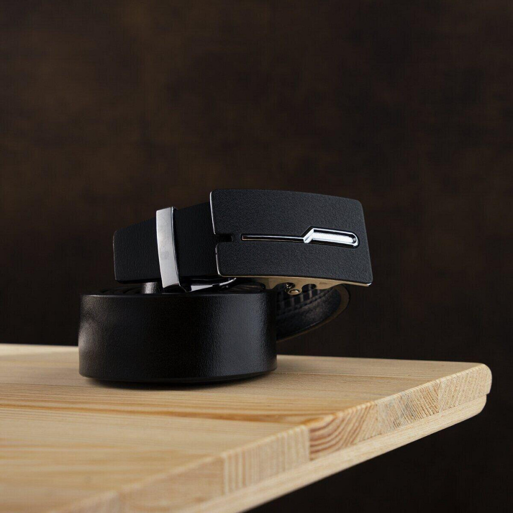Ремінь чоловічий з матовою пряжкою Vintage 20335 Чорний Київ - фото 1