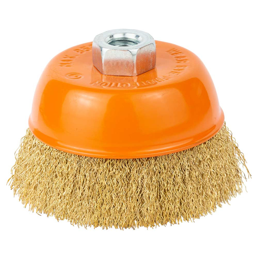 Grad Щетка проволочная чашеобразная Ø100мм М14×2мм (латунированная) GRAD (9033105) Коломия - фото 1