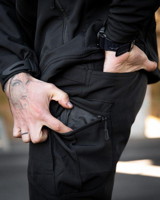 Міські тактичні штани MAXIMUS софтшел black ПП7981 Одеса - фото 7