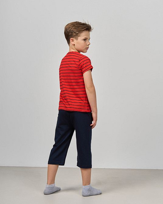Комплект з капрі для хлопчика Tom John - Смужки Scooter 89156 3-5, Червоний Київ - фото 3