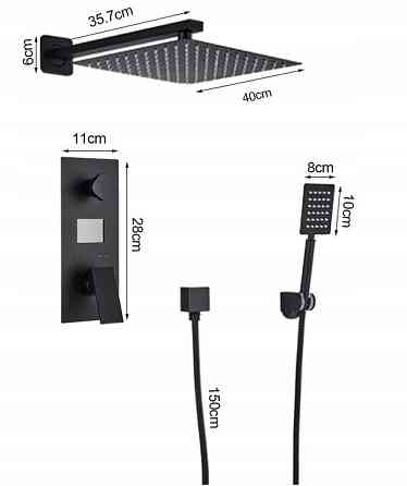 Чорний душовий набір CHDE-BLACK 40 LCD Київ