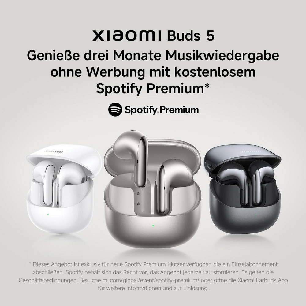 Навушники XIAOMI Buds 5 білі ANC 40dB, 39 год, Dual драйвери, 5 EQ, AI зниження шуму вітру, Fast Pair Київ - фото 3