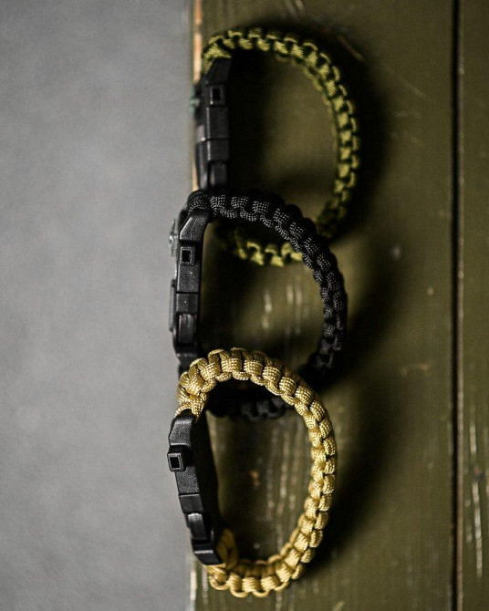PARACORD БРАСЛЕТ З ВИСКОРЕМ, КОМПАСОМ ТА СВИСТКОМ ЧЕРНЫЙ Одеса - фото 6
