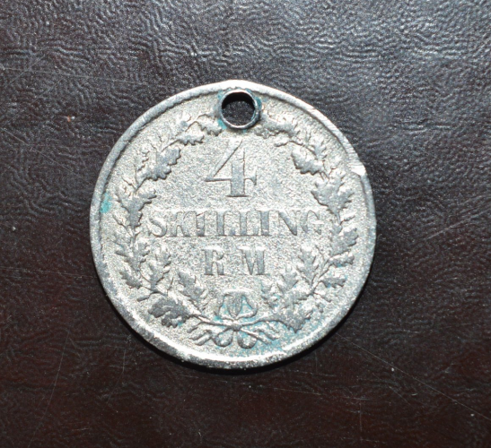 Данія 4 скіллінга 1854 рік (срібло) Полтава - фото 1