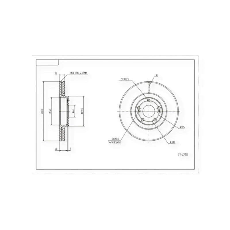 Диск Renault Laguna II (308x26mm) (2001-) передній гальмівний Мукачево - фото 1