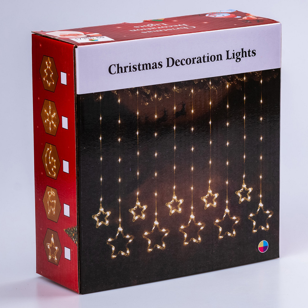 Гирлянда штора светодиодная GarlandoPro звезда и елка 120LED 3х0,9 м 8 режимов 1733069ML Киев - изображение 7