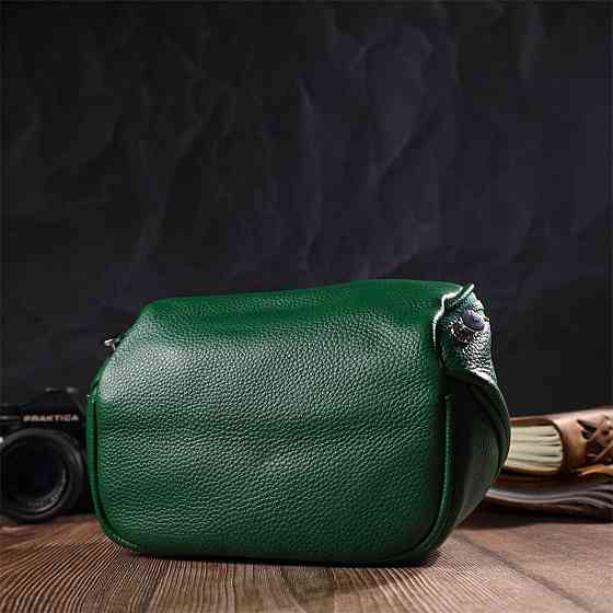 Модна жіноча сумка через плече з натуральної шкіри 22124 Vintage Зелена Київ