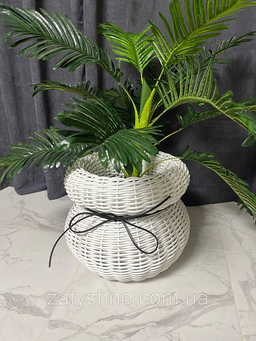 Корзина из ротанга плетеная белая Киев - изображение 1