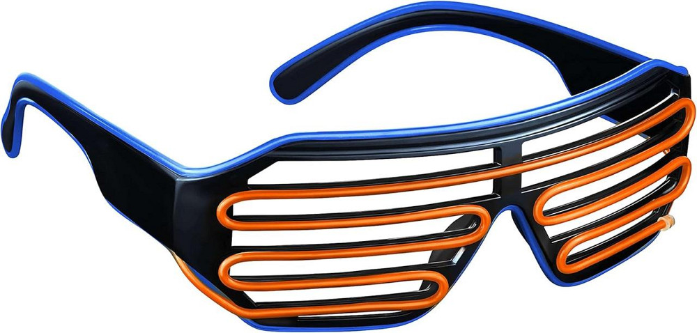 Окуляри LED B097BNFJ67 синьо-оранжеві 3 режими (постійне/повільне/швидке) світлодіодні окуляри для вечірок, DJ, фестивалів Київ - фото 3