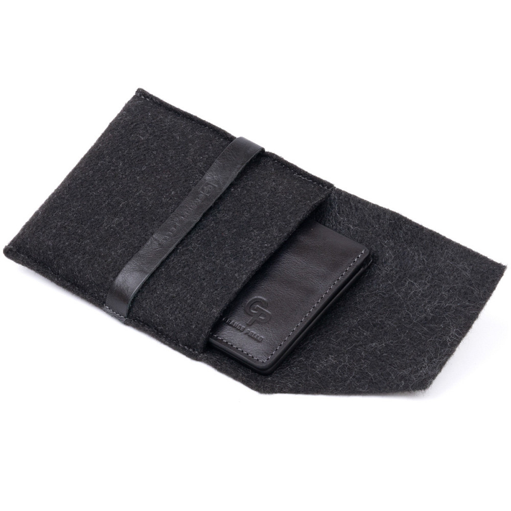 Горизонтальне портмоне в гладкій шкірі без застібки GRANDE PELLE 11311 Чорне Київ - фото 5