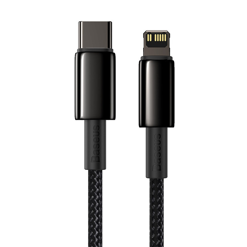 Кабель Baseus Tungsten Gold Fast Charging Data Cable Type-C to iP PD 20W 2m Black Киев - изображение 1