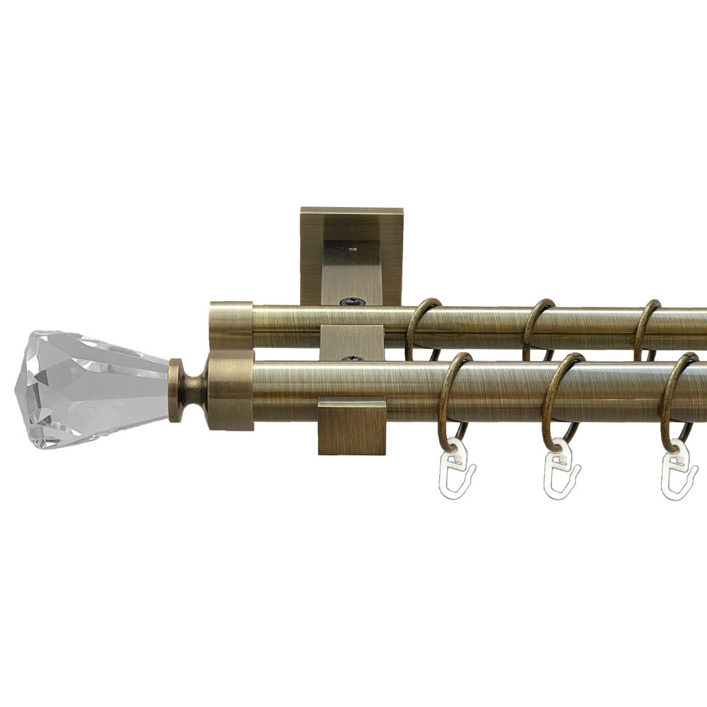 Карниз Orvit Лучетта металевий дворядний техно гладка труба кільце металеве Антик 25\19 мм 160 см (00-00026004) Львів - фото 1