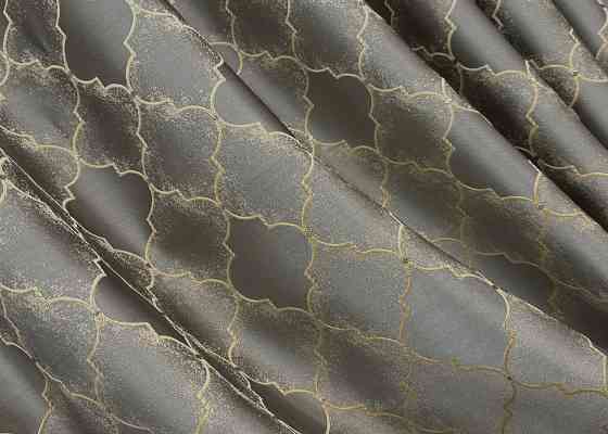 Комплект готовых штор VR-Textil Жаккард SAPFIR № 1755ш Серый с бежевым 150х300 см 2 шт (33-0711) Киев