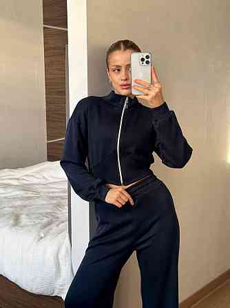 Женский теплый прогулочный костюм из турецкой ангоры Синий, 46/48 Одесса