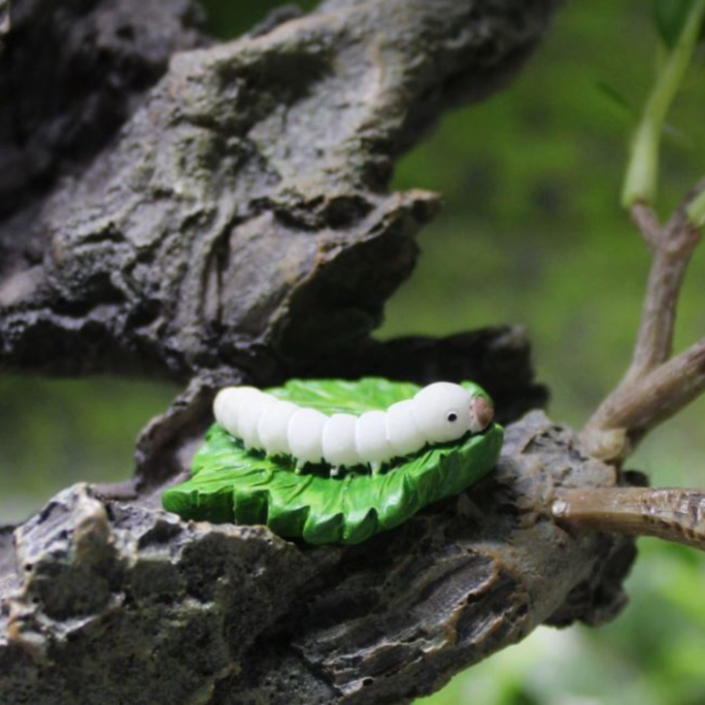 Миниатюрная фигурка Белый Шелкопряд из полистоуна для мини сада, флорариума. Одесса - изображение 2