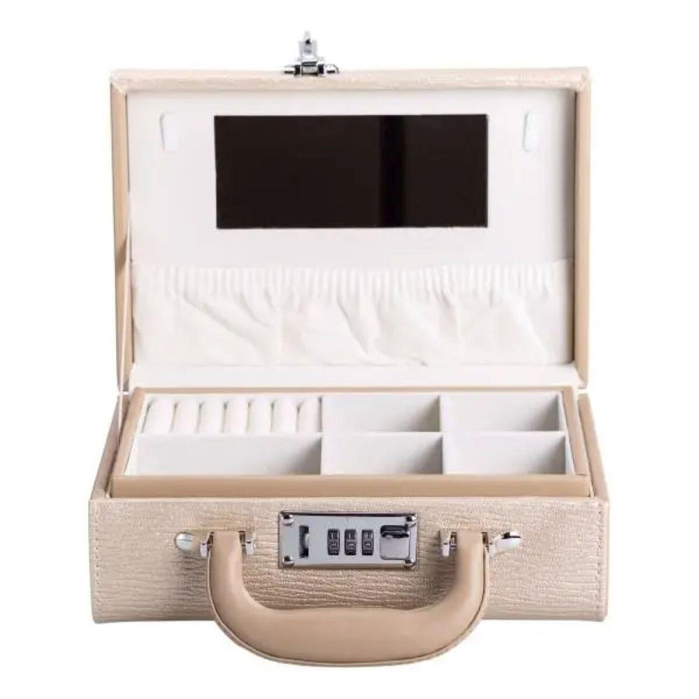 Шкатулка для украшений из эко кожи 2 яруса с кодовым замком органайзер для ювелирных изделий HP-5-24CR Киев - изображение 1