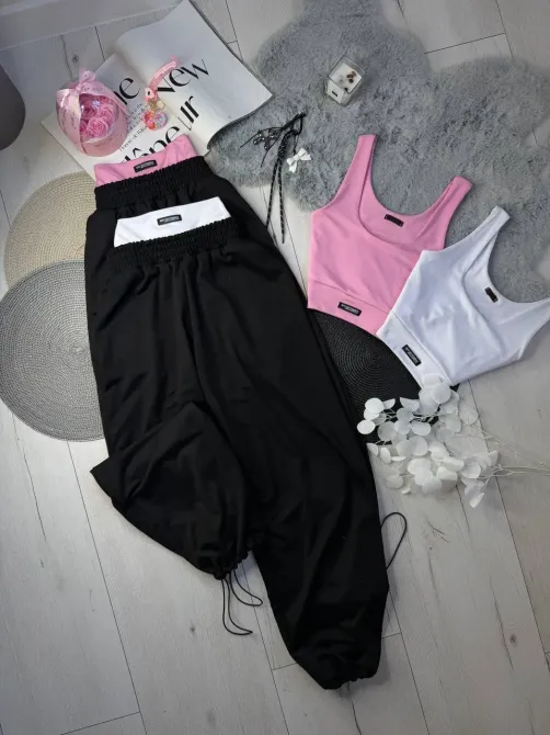 Жіночий костюм двійка з подвійним топом і високою посадкою штанів Одеса - фото 8