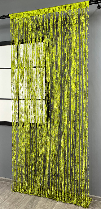 Шторы-нити спираль с люрексом Оливковый 300х300см 1 шт (61-073) Киев - изображение 4