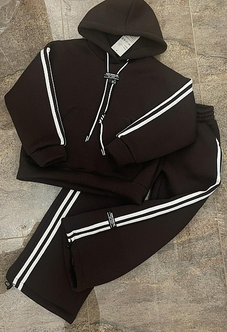 Теплый спортивный костюм для девочки подростка флис152,164 шоколад Николаев - изображение 1