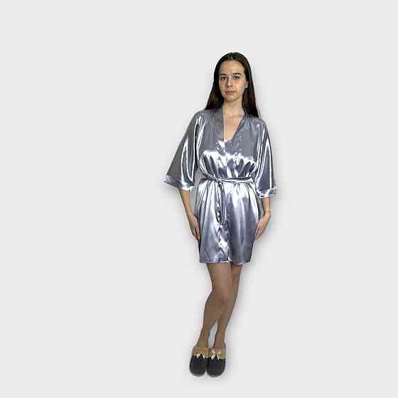 Комплект ночная рубашка с халатом Серый M Харьков