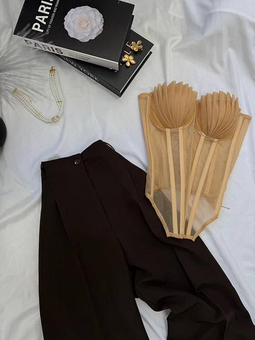 Женские базовые брюки палаццо костюмка Одесса - изображение 2