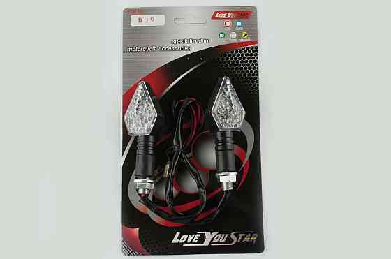 Повороти світлодіодні, кристал (пара) (чорні, біле скло) ST Мукачево