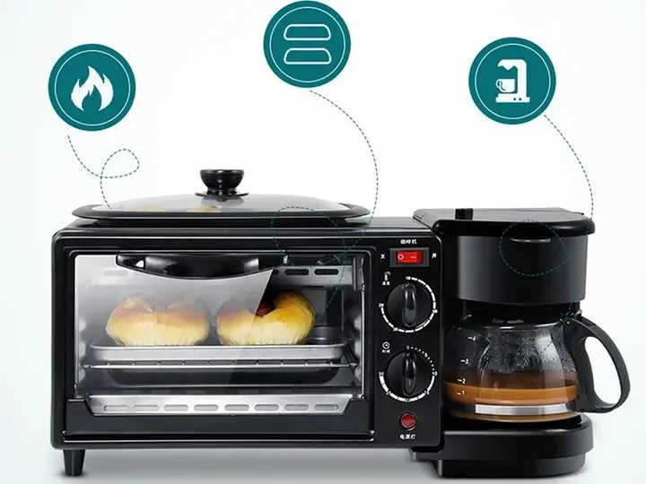 Электрическая духовка 3в1 Domotec MS-5308В Кофеварка Сковорода 9 л 4500w Коломыя - изображение 3