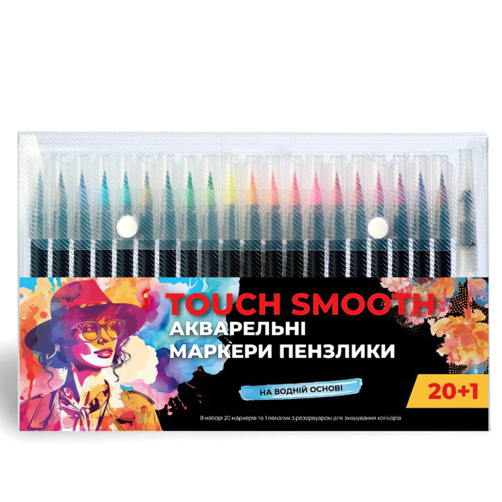 Акварельные маркеры с кисточкой набор 20 шт на водной основе Touch smooth, для скетчей и эскизов Каменец-Подольский - изображение 7
