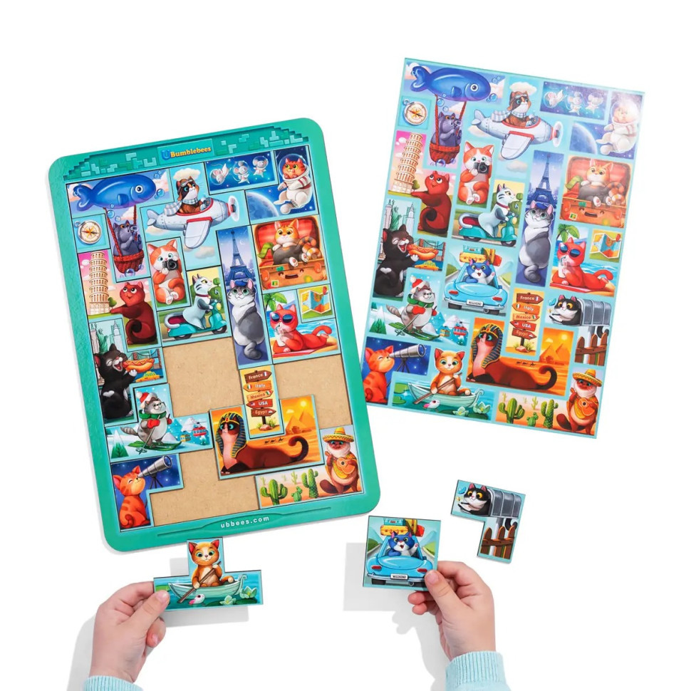 Дерев'яний сортер "Тетріс великий - Котики" (ПСД125) PSD125 Вінниця - фото 4