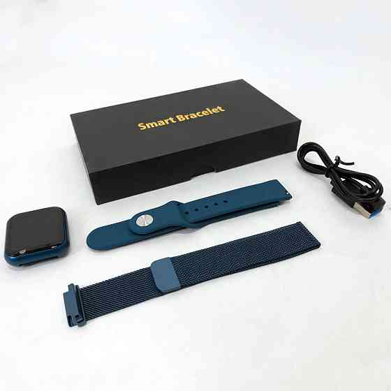 Smart Watch T80S, два браслети, температура тіла, тиск, оксиметр. Колір: синій YI-13 Івано-Франківськ