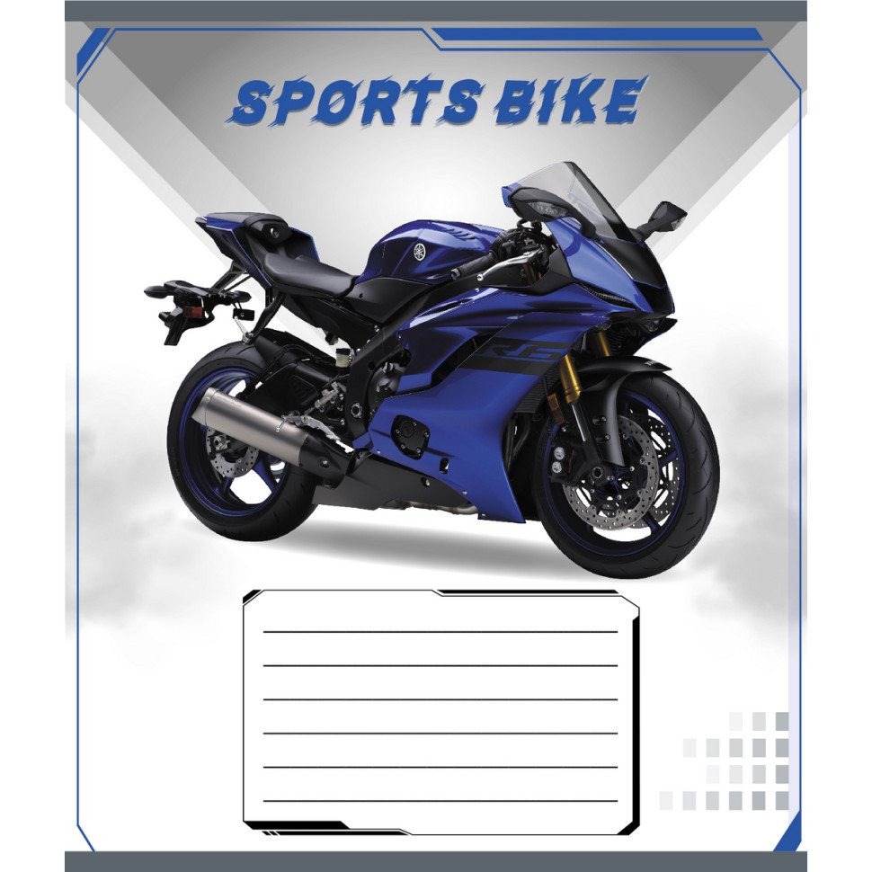 Зошит учнівський "Спортбайк" 012-500196K-3 в клітинку, 12 аркушів Вінниця - фото 1