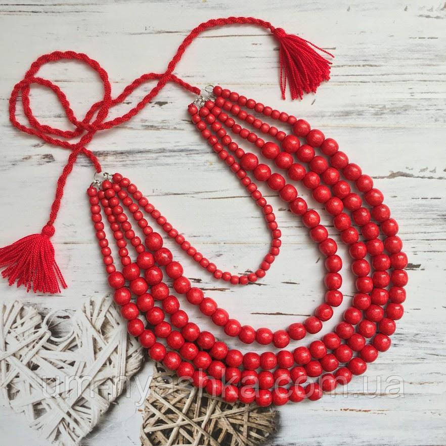 Намисто дерев'яне червоне Кривий Ріг - фото 1