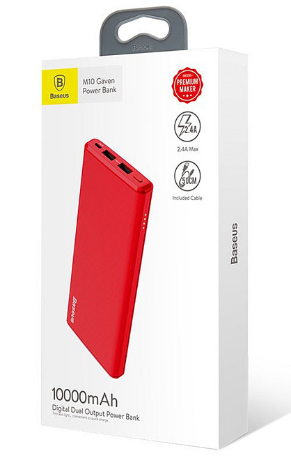 Зарядное устройство Power Bank Baseus M10 Gaven 10000mAh Red Киев - изображение 5