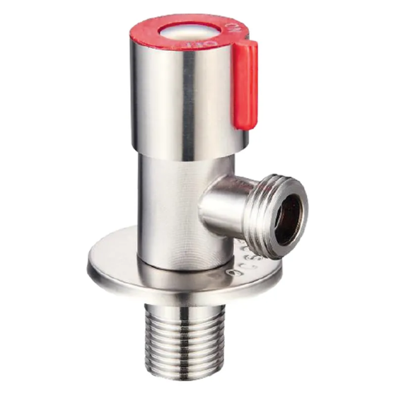 Кран для подключ.сантехприборов Champion VAL-02 1/2x1/2 с нерж.стали SUS304 (красный) (CH6194) Киев