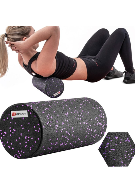 Роллер масажер (валик, ролик) гладкий заповнений Hop-Sport HS-P033SYG EPP 33см чорно-фіолетовий Київ - фото 5