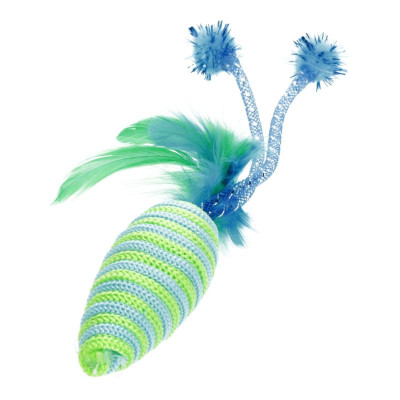 Игрушка для кошек Hippie Pet Мишка з пір'ям зелена 16.5 см (HIPCT22027Z) Винница - изображение 1
