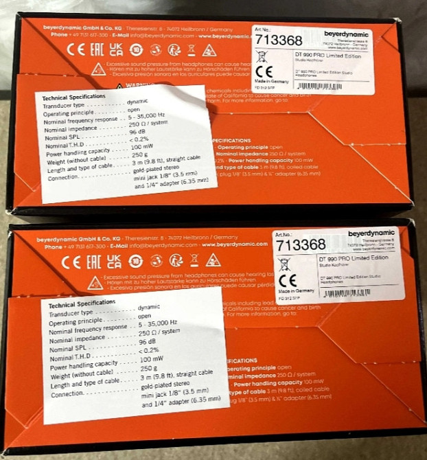 Навушники без мікрофона: Beyerdynamic DT990 PRO LB 250 Om Black Edition. Харків - фото 3