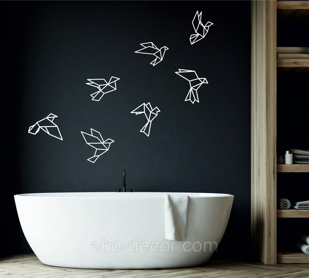 Декоративне настінне Панно «Пташки» Декор на стіну 35*21 см — 5 шт., Білий Київ - фото 2