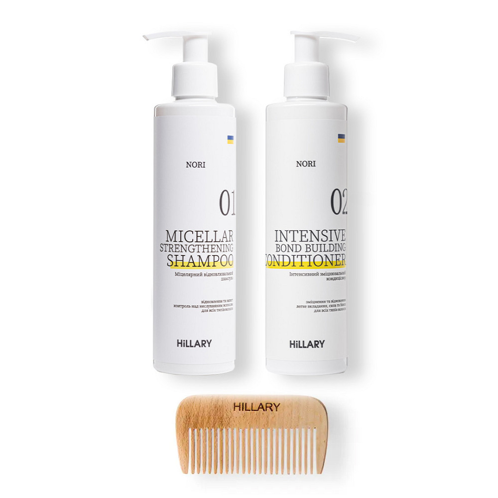 Комплексний набір для всіх типів волосся Hillary Nori Micellar та гребінь для волосся Київ - фото 1