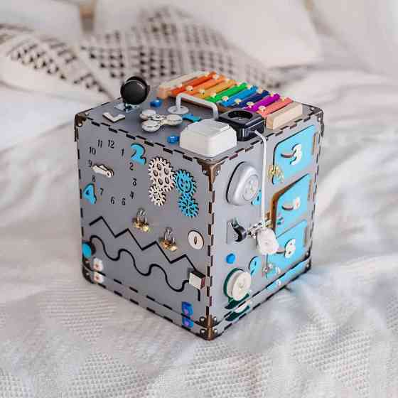 Развивающая игрушка Бизикуб Temple Group TG200090 30х30х30 см Серый Винница