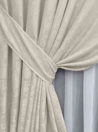 Комплект готових штор VR-Textil Жакард Sultan XO № 1281ш Світло-бежевий 200х290 см 2 шт (32-437) Київ