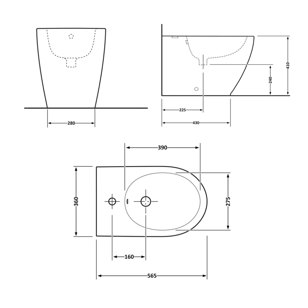 Біде підлогове Qtap Robin 560x355x410 White QT13441381W Київ - фото 9