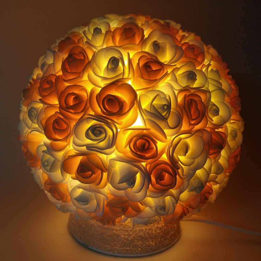 Світильник-нічник "Букет персиково-білих троянд" Дніпро - фото 4