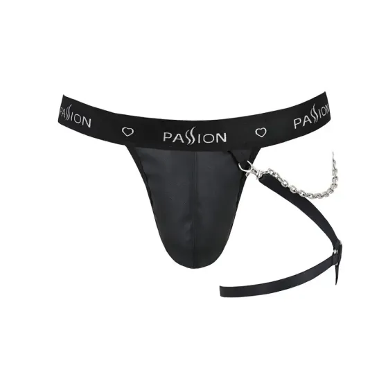 Чоловічі трусики танга з підв’язкою Passion 058 THONG BILL XXL/XXXL Black Львів