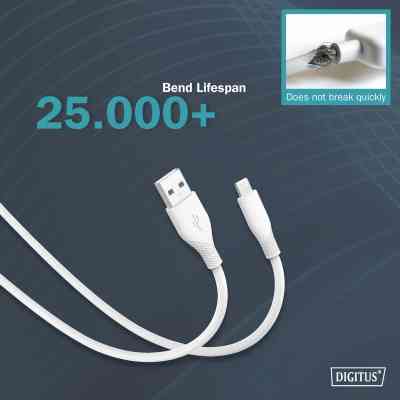 Дата кабель USB 2.0 AM to Lightning 1.0m 12W white Digitus (AK-600108-010-W) Вінниця