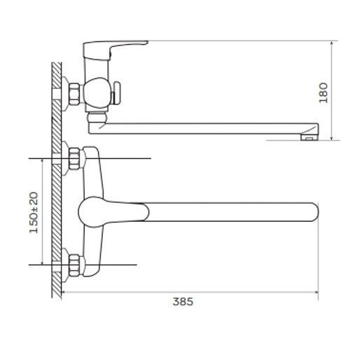 Змішувач у ванну кімнату Zerix JKC-A439 з довгим виливом і душем (ZX2925) Чернівці - фото 8