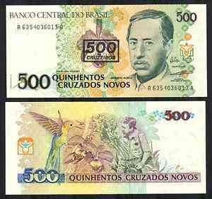 Бразилия/Brazil 500 Cruzeiros (1990) Pick 226b UNC Полтава