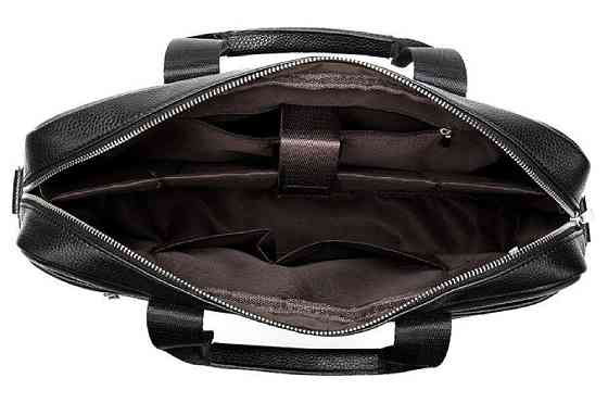 Ділова чоловіча сумка з зернистої шкіри Чорна (Vintage) Київ