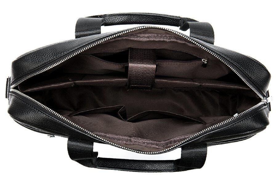 Ділова чоловіча сумка з зернистої шкіри Чорна (Vintage) Київ - фото 4