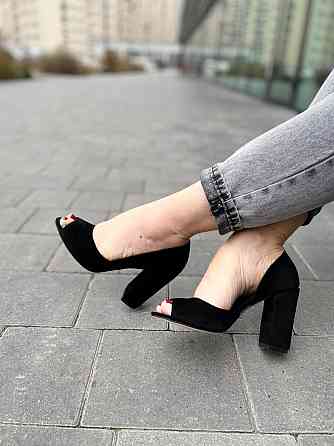 Туфлі жіночі SEE SEVEN чорні натуральна замша каблук 10 см (288/9534) Коломыя